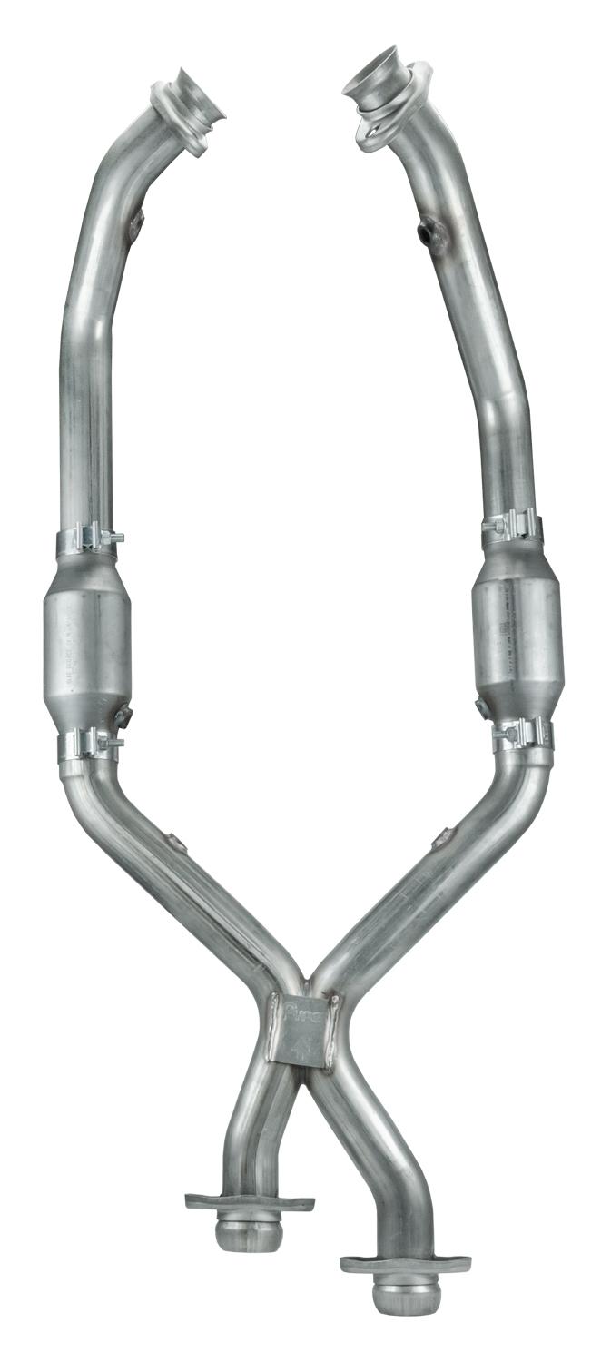 Pypes Cat Back Exhaust System 98-04 Mustang V6 Split Rear Dual Exit 2.5 in Intermediate Pipe And Tailpipe Street Pro Muffler/Hardware/3 in Polished Tips Incl Natural 409 Stainless Steel Pypes Exhaust - SFM56