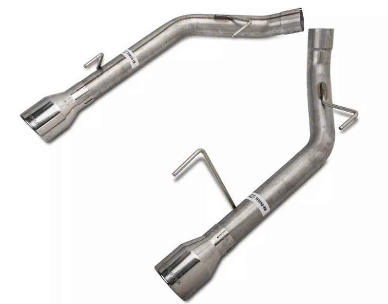 Pypes Axle Back System Split Rear Dual Exit Hardware Incl 2.5 in Intermediate Pipe And Tailpipe Natural 409 Stainless Steel Muffler Not Incl Polished Tips Pypes Exhaust - SFM62SS