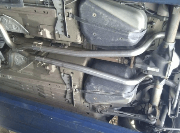 Pypes Cat Back System Split Rear Dual Exit 2.5 intermediate Pipe And Tailpipe Hardware Incl Muffler And Tip Not Incl Natural Finish 409 Stainless Steel Pypes Exhaust - SFM65