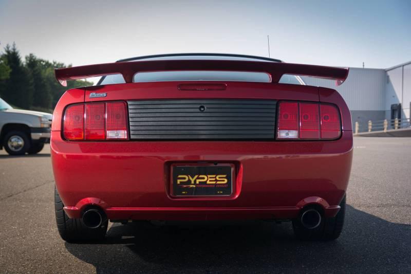 Pypes Cat Back Exhaust System 05-10 Mustang GT Split Rear Dual Exit 2.5 in Intermediate And Tail Pipe M80 Muffler/Hardware/4 in Polished Tips Incl Natural Finish 409 Stainless Steel Pypes Exhaust - SFM66M