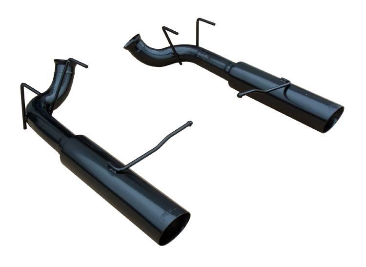 Pypes Pype Bomb Series Axle Back Exhaust System 11-14 Mustang GT Split Rear Dual Exit 4 in Black Tips Black Finish Hardware Not Incl 304 Stainless Steel Pypes Exhaust - SFM76MSB