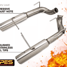 Pypes Pype Bomb Series Axle Back Exhaust System 11-14 Mustang V6 Split Rear Dual Exit 4 in Polished Tips Hardware Not Incl Polished 304 Stainless Steel Pypes Exhaust - SFM79MS