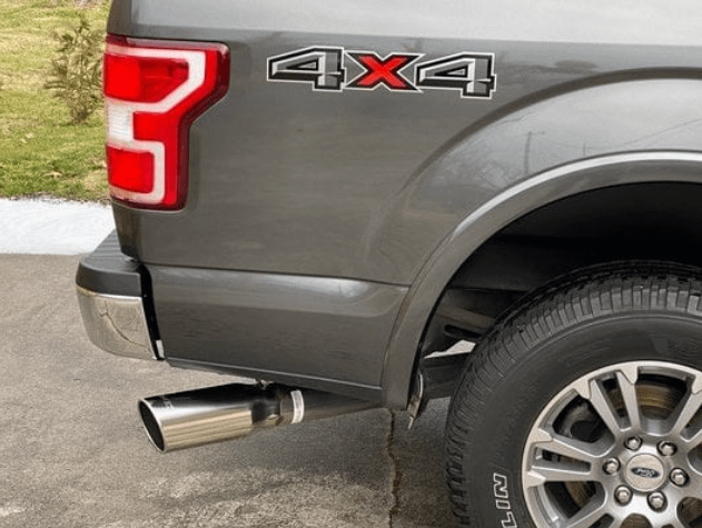 Pypes Cat Back Exhaust System 11-20 Ford F150 Single Side Exit 4 in Intermediate And Tail Pipe Violator Muffler/Hardware/5 in Polished Tip Incl Natural Finish 409 Stainless Steel Pypes Exhaust - SFT22V