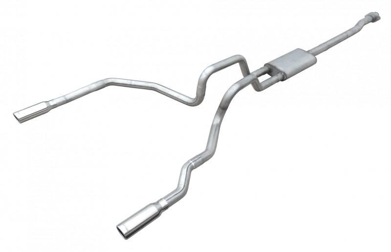 Pypes Cat Back Exhaust System 11-14 Ford F150 Ecoboost Split Rear Dual Exit 3 in Intermediate And Tail Pipe Violator Muffler/Hardware/3.5 in Black Tips Incl Natural Finish 409 Stainless Steel Pypes Exhaust - SFT23VB