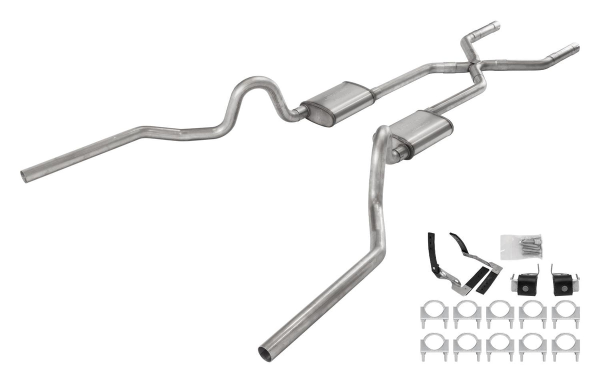 Pypes 1968-72 Olds 442 Crossmember-Back Valance Exit Xpipe Violator Muffler - SGA18V