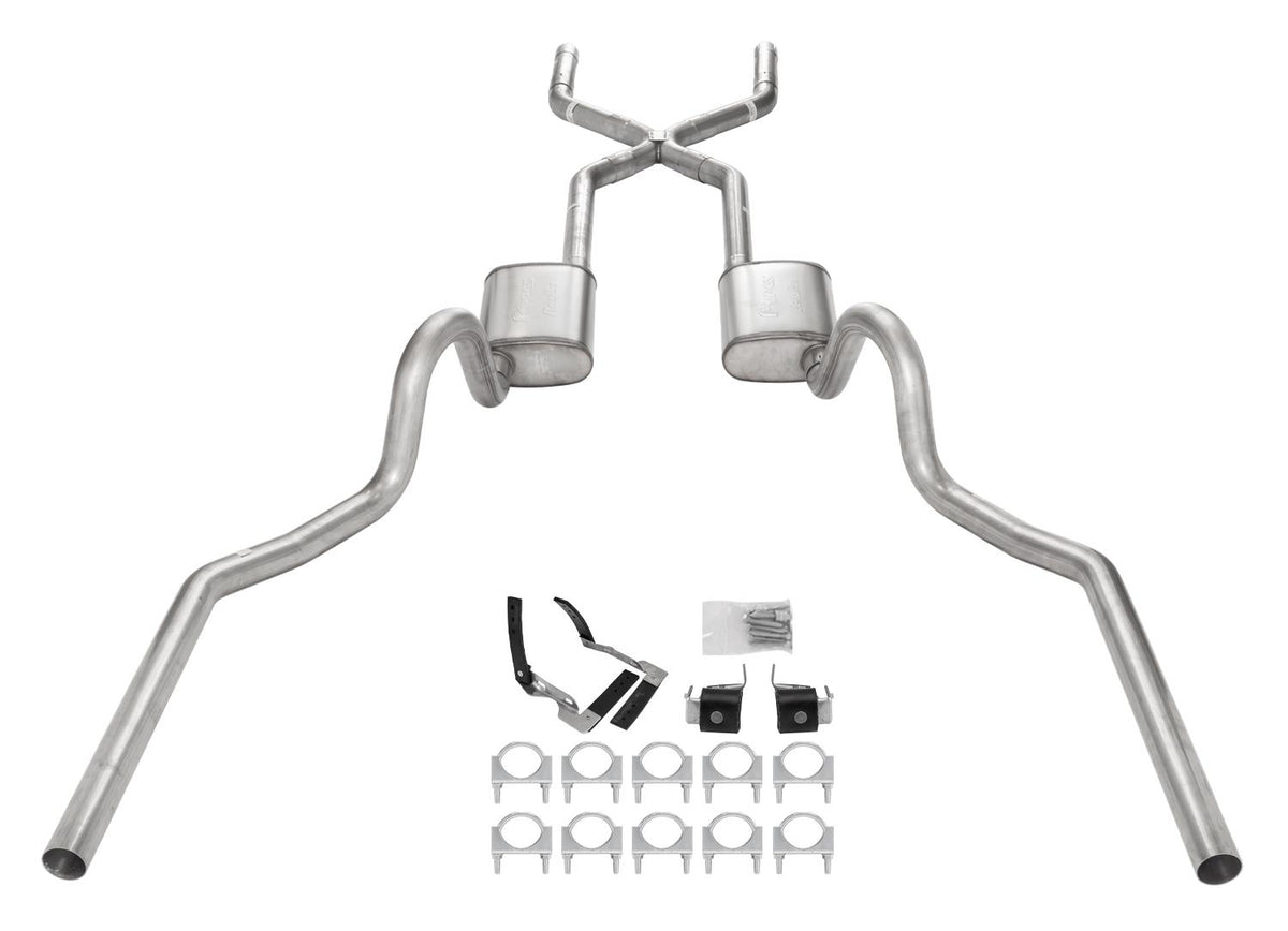 Pypes 1968-72 Olds 442 Crossmember-Back Valance Exit Xpipe Violator Muffler - SGA18V