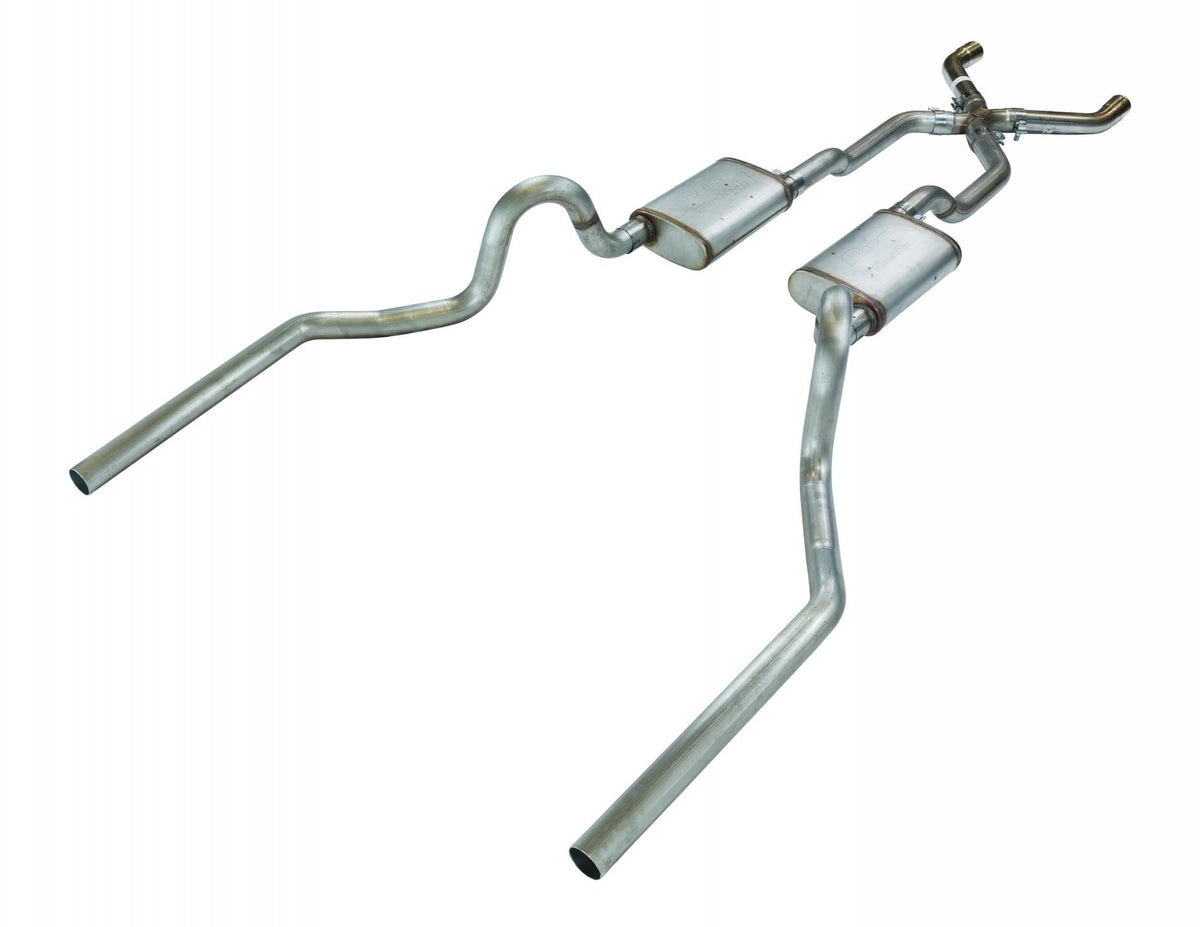 Pypes 68-72 Chevelle High Tuck 2.5 Inch Crossmember Back W/X-Pipe and Turbo Pro Mufflers System - SGA20T
