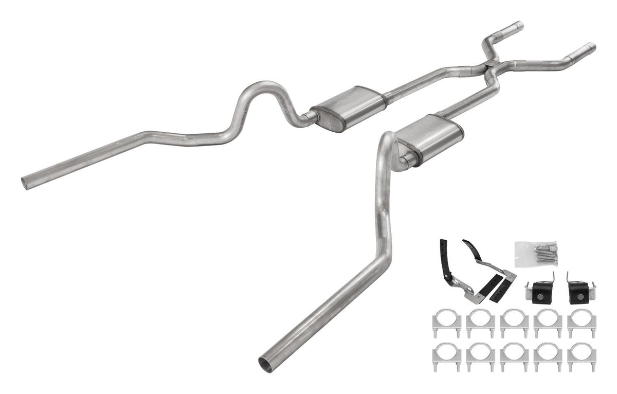 Pypes 1968-72 Olds 442 Crossmember-Back Valance Exit H pipe Violator Muffler - SGA48V