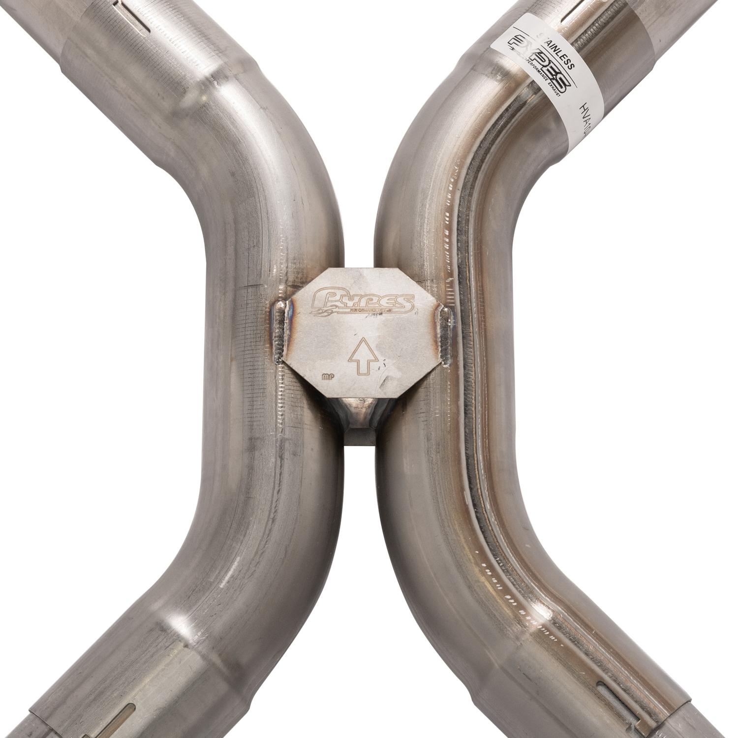 Pypes 1965-70 Chevy Impala H-Pipe Crossmember Back Exhaust 409 SS Rear Exit Turbo Pro Mufflers - SGB45T