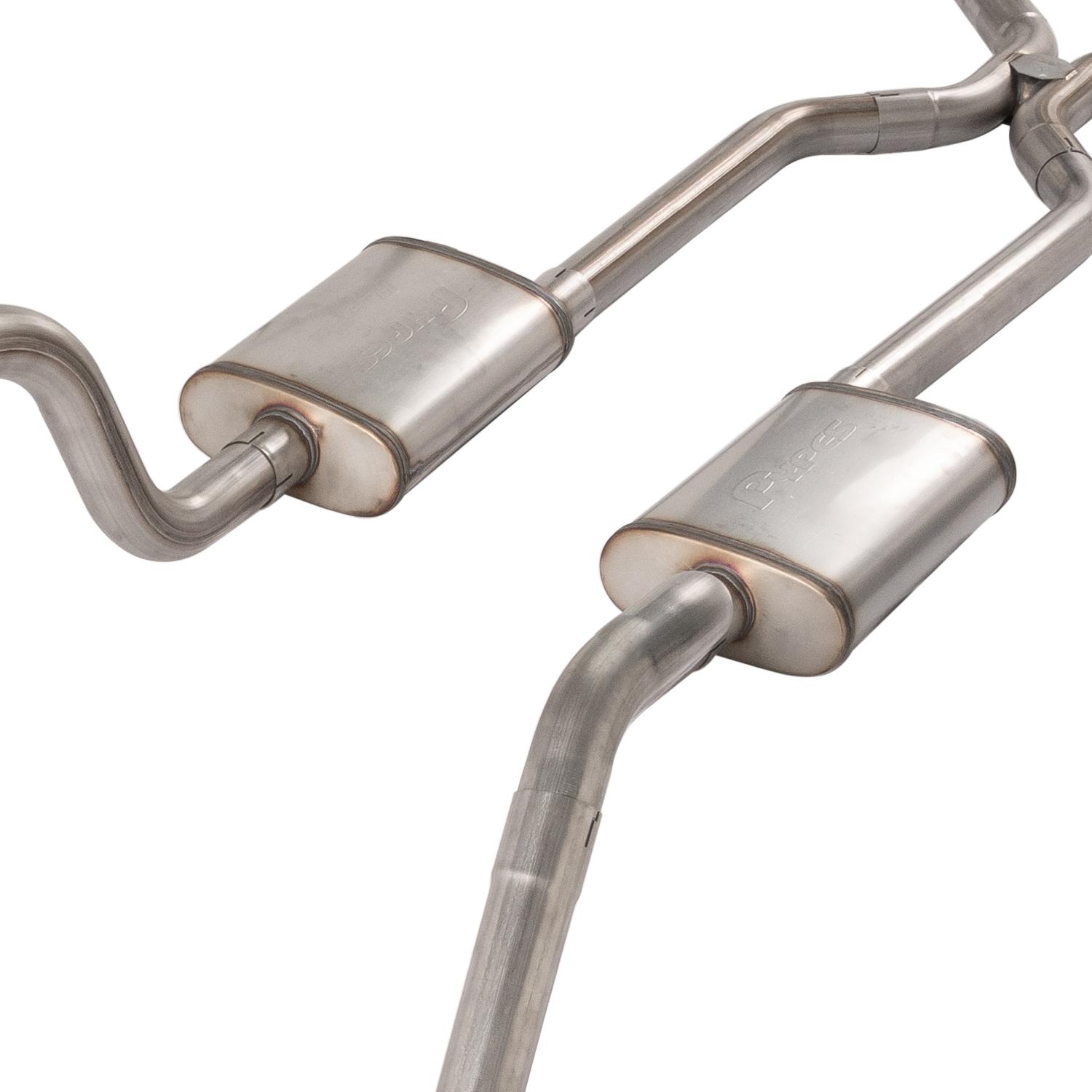 Pypes 1965-70 Chevy Impala H-Pipe Crossmember Back Exhaust 409 SS Rear Exit Turbo Pro Mufflers - SGB45T