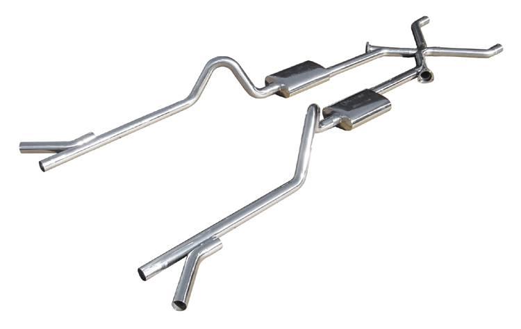 Pypes Crossmember Back w/Xchange Exhaust System Split Rear Dual Exit 2.5 in Intermediate X-Pipe And Tail Pipe Turbo Pro Mufflers/Hardware Incl Tip Not Incl Pypes Exhaust - SGC11T