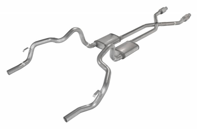 Pypes Crossmember Back w/X-Pipe Exhaust System 75-81 F-Body Split Rear Dual Exit 2.5 in Intermediate And Tail Pipe Hardware Incl Muffler And Tip Not Incl Catalytic Converter Incl Pypes Exhaust - SGF911E