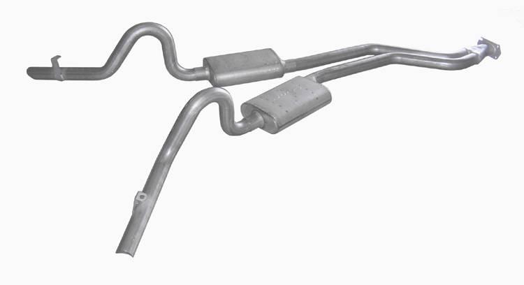Pypes Cat Back Exhaust System 78-88 GM G-Body Split Rear Dual Exit 2.5 in Intermediate Pipe And Tailpipe Turbo Pro Mufflers/Hardware Incl Tip Not Incl Natural 409 Stainless Steel Pypes Exhaust - SGG50T