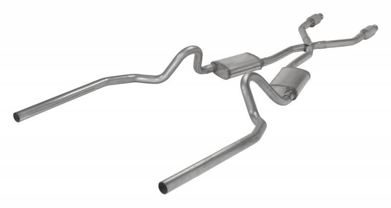 Pypes Crossmember Back w/X-Pipe Exhaust System 78-88 GM G-Body SS Split Rear Dual Exit 2.5 intermediate And Tail Pipe Hardware Incl Muffler And Tip Not Incl Catalytic Converter Incl Pypes Exhaust - SGG912E