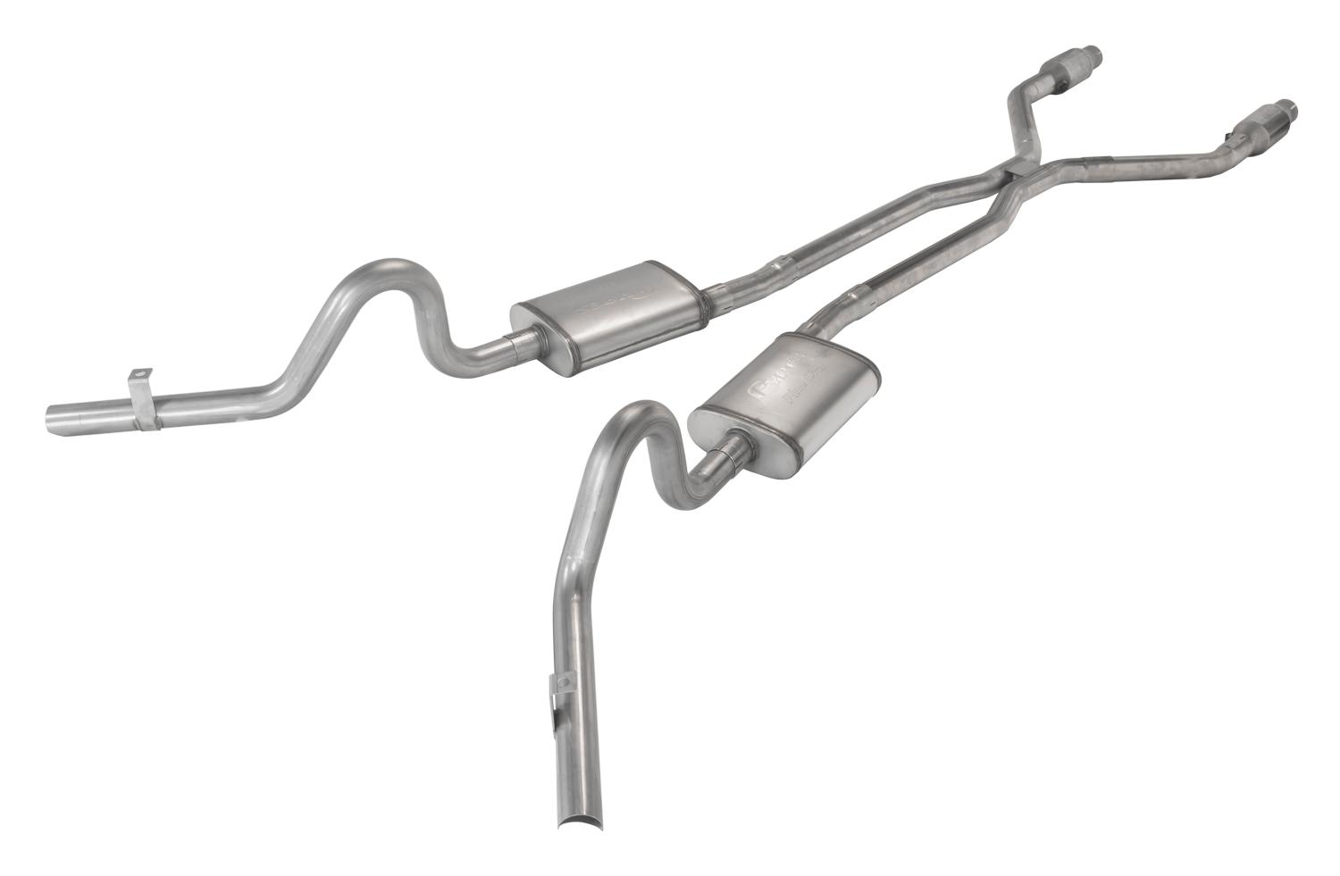 Pypes Crossmember Back w/H-Pipe Exhaust System 78-88 EL Camino Exc SS Split Rear Dual Exit 2.5 in Intermediate And Tail Pipe Turbo Pro Muffler/Hardware Incl Tip Not Incl Catalytic Converter Incl Pypes Exhaust - SGG940TE