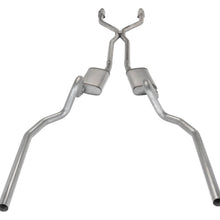 Pypes Crossmember Back w/H-Pipe Exhaust System 78-88 El Camino SS Split Rear Dual Exit 2.5 in Intermediate And Stainless Steel Tail Pipe Muffler And Tip Not Incl Natural Finish 409 Stainless Steel Catalytic Converter Incl Pypes Exhaust - SGG942E