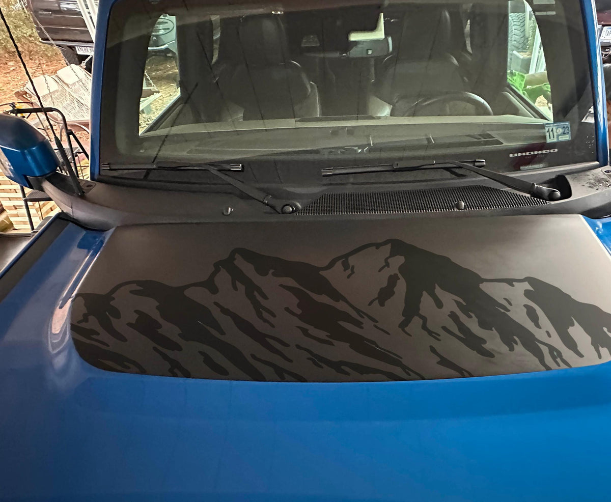 Anchor Room Hood Graphic - Small Size with Mountains (2021-2025 Bronco) - 21FB_SHGM_M