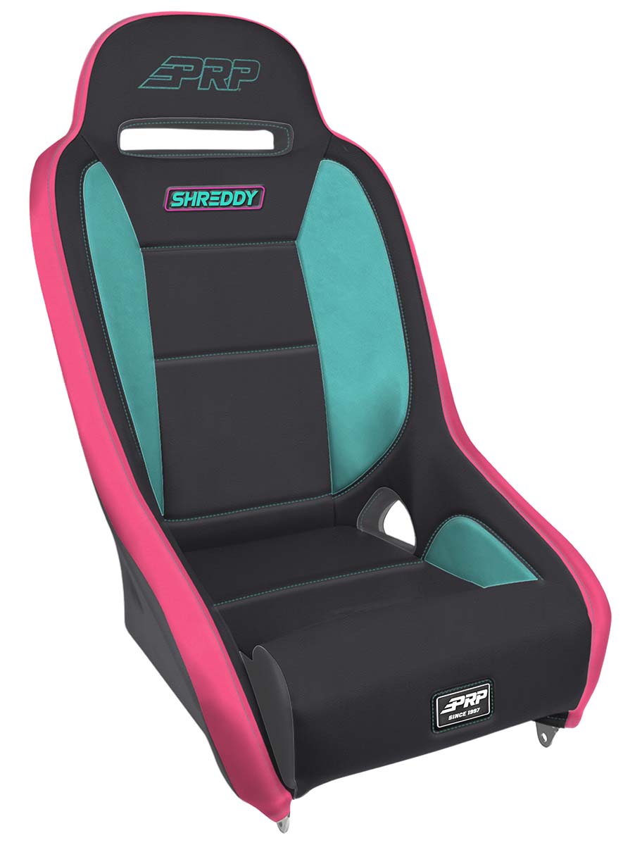 PRP Seats Shreddy Comp Elite Suspension Seat Black Pink and Teal - SHRDYA8301-02