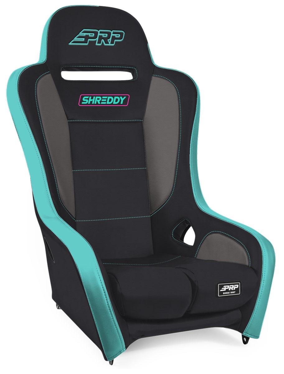 PRP Seats Shreddy Podium Suspension Seat Black and Teal - SHRDYA9101-01