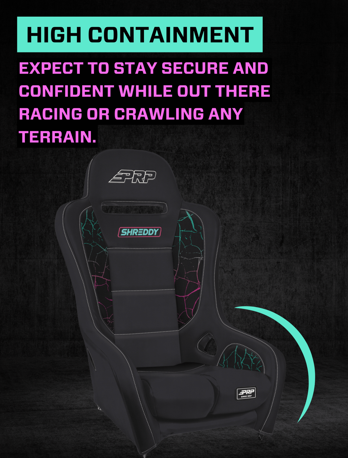 PRP Seats Shreddy Edition Podium Suspension Seat Cracked Black - SHRDYA9101-05