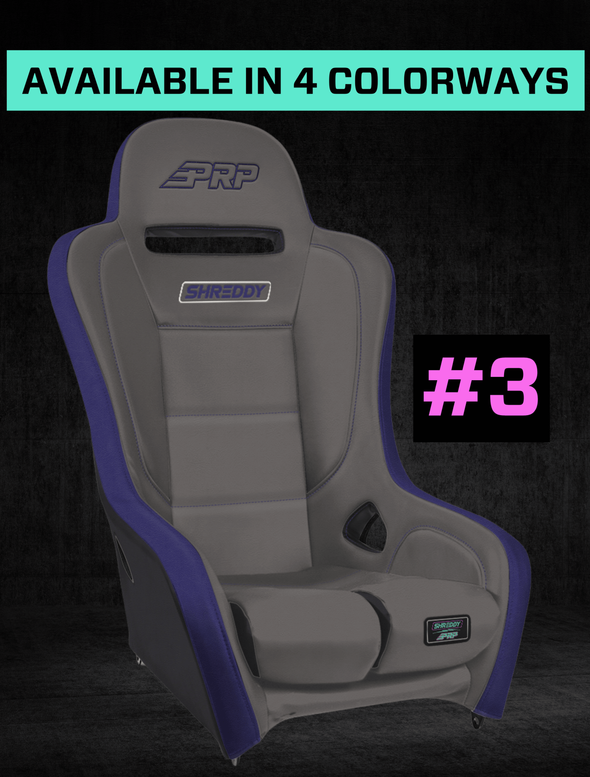 PRP Seats Shreddy Edition Podium Suspension Seat Cracked Black - SHRDYA9101-05