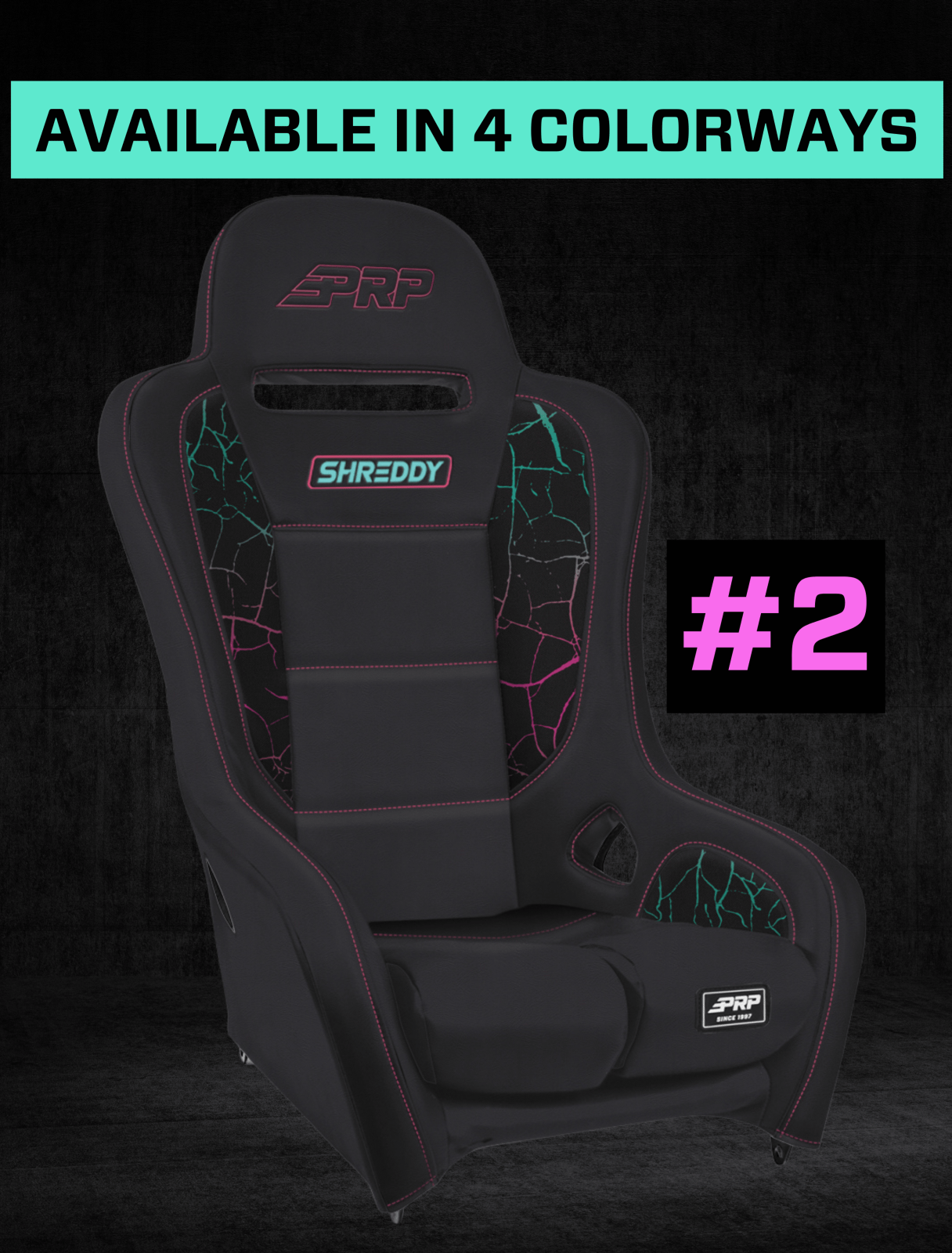 PRP Seats Shreddy Edition Podium Suspension Seat Cracked Black - SHRDYA9101-05
