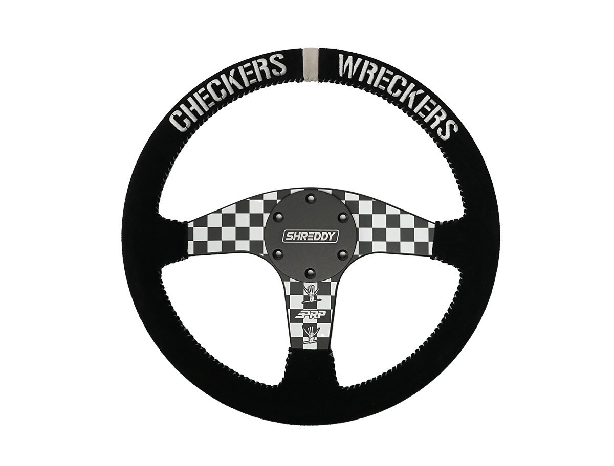 PRP Seats PRP X Shreddy Checkered Steering Wheel 13 Inch Diameter Checkered Flat - SHRDYG259