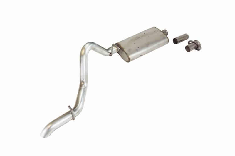 Pypes Cat Back Exhaust System 97-06 Wrangler TJ Single Rear Exit 2.5 in Intermediate And Tail Pipe Street Pro Muffler/Hardware included Natural Finish 304 Stainless Steel Pypes Exhaust - SJJ15S