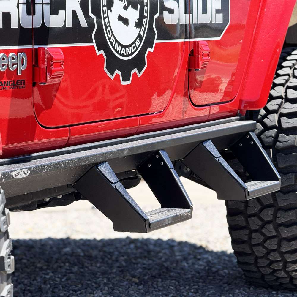 Rock Slide Engineering 7 Inch Removable Drop Step For The Deluxe Rock Rail (2018-2025 Wrangler) - SL-307-SP
