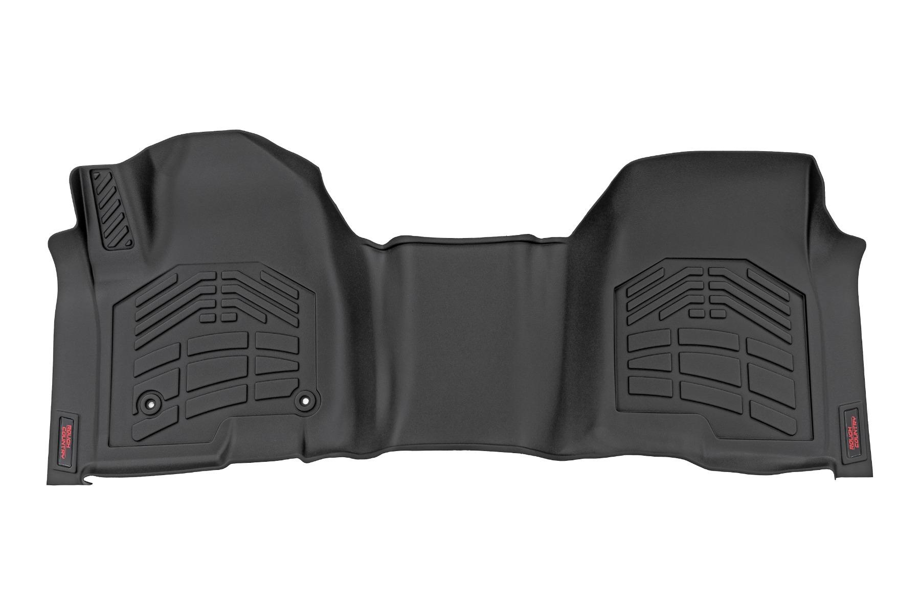 Rough Country Sure-Fit Floor Mats Front Over Hump Crew Silverado/Sierra 1500/2500HD/3500HD (19-26) (2019-2026 Silverado 1500, Sierra 1500, Sierra 3500 HD, Sierra 2500 HD, Silverado 2500 HD, Silverado 3500 HD, Silverado 1500 LTD, Sierra 1500 Limited) - SM2