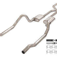 Pypes 1966-1974 Mopar B-Body 3 Inch Crossmember Back Exhaust System With X-Pipe 409 Stainless With Race Pro Mufflers - SMB13R
