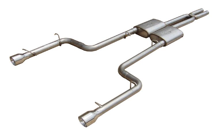 Pypes Cat Back Exhaust System Split Rear Dual Exit 06-10 Charger V6 2.5 in Intermediate And Tail Pipe Street Pro Muffler/Hardware/4 in Polished Tips Incl Natural Finish 409 Stainless Steel Pypes Exhaust - SMC12S