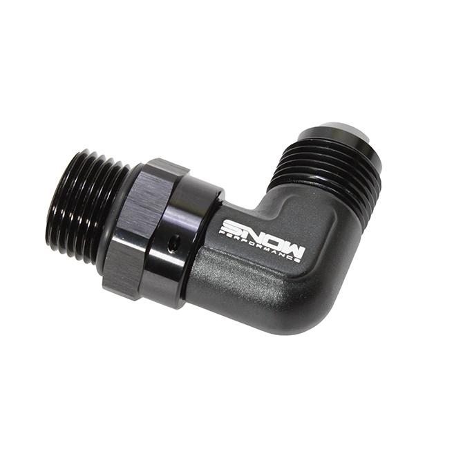 Snow Performance -10 Orb To -10 AN 90 Degree Swivel Fitting (Black) - SNF-60119