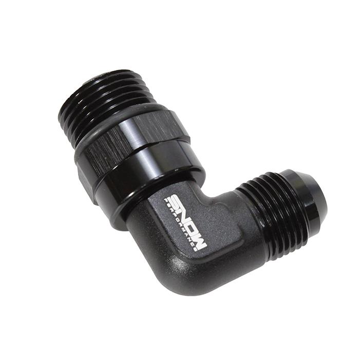 Snow Performance -10 Orb To -8 AN 90 Degree Swivel Fitting (Black) - SNF-60189