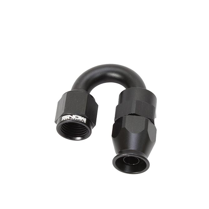 Snow Performance -6 AN 180 Degree Ptfe Hose End (Black) - SNF-60618