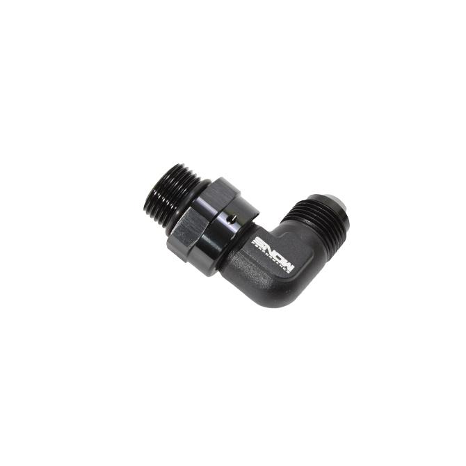 Snow Performance -8 Orb To -8 AN 90 Degree Swivel Fitting (Black) - SNF-60889