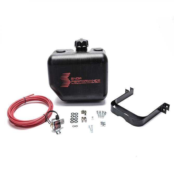 Snow Performance 2.5 Gal. Water-Methanol Tank Upgrade Quick-Connect Fittings (w/brackets, solenoid, hose & all necessary fittings) (13Lx9.5Hx7.5w) (For Use With All Water-Methanol Injection Systems Using 1/4" High Temp Nylon Tubing) - SNO-40014