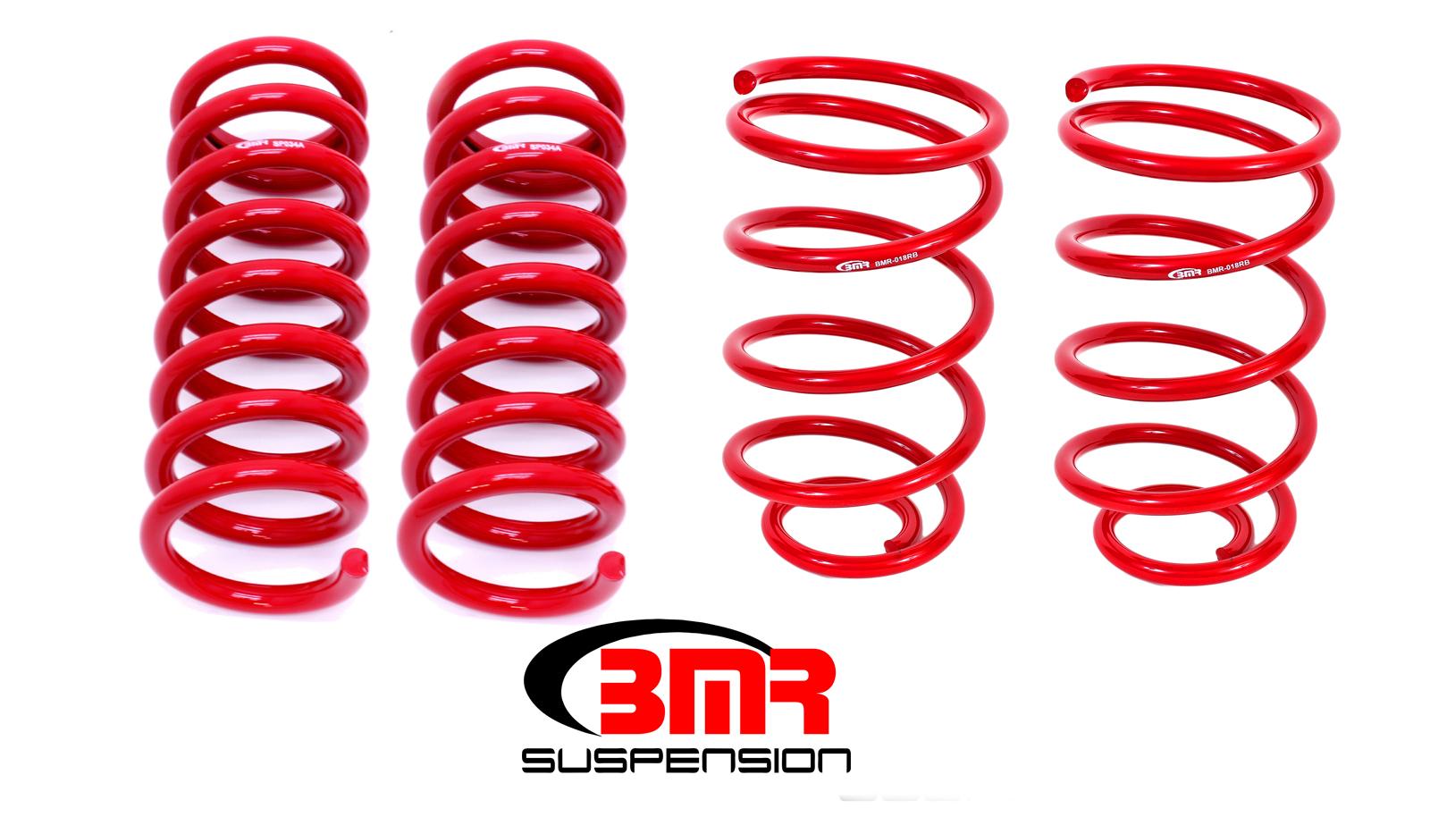 BMR SP033R 1964-1966 A-Body Lowering Spring Kit, Set Of 4, 2.0" Drop (Red)