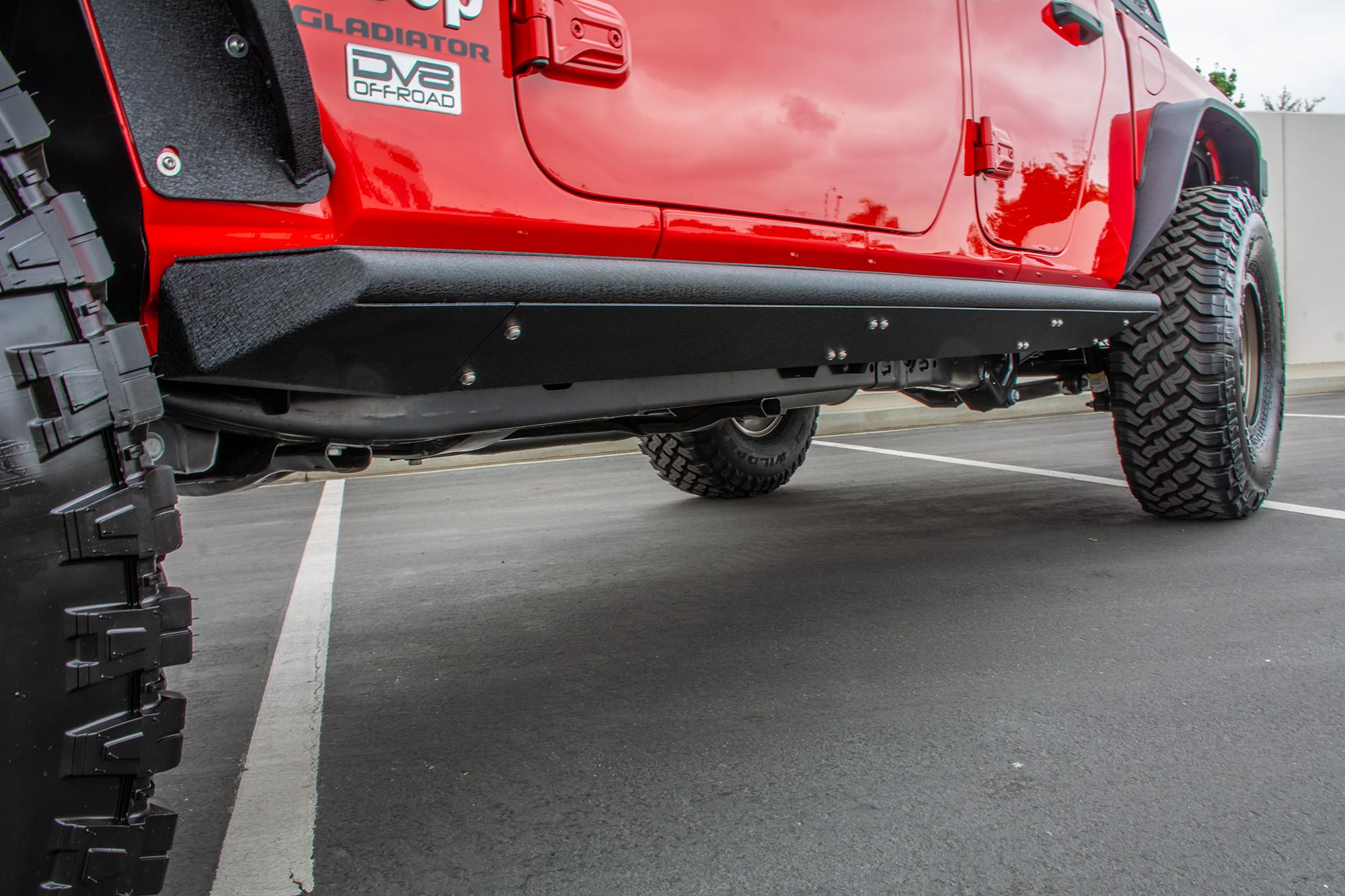 DV8 Offroad Rock Slider With Step; Pair (2020-2021 Gladiator) - SRGL-02