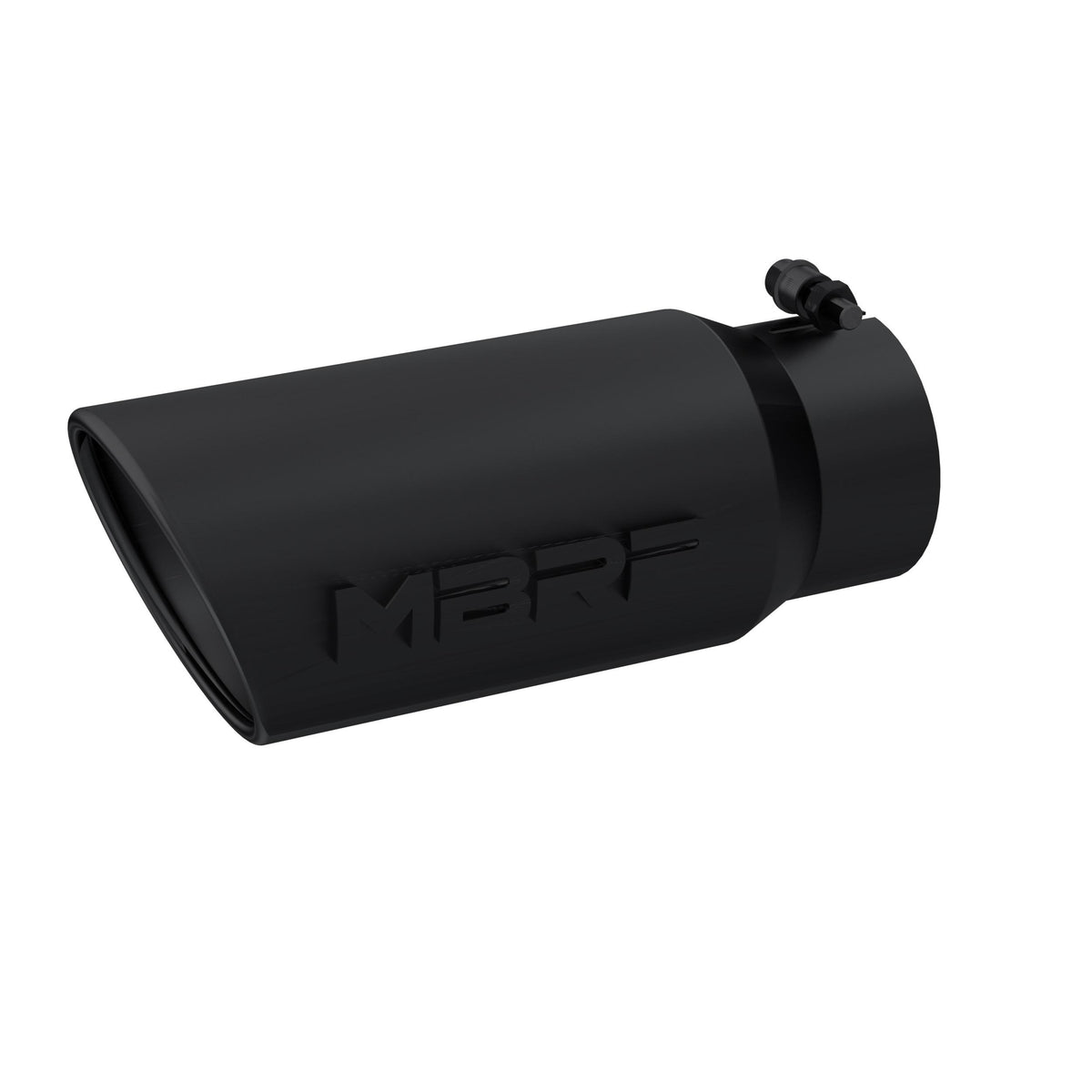 MBRP Tip. 5In. O.D. Angled Rolled End 4In. Inlet 12In. Length. Blk - T5051BLK