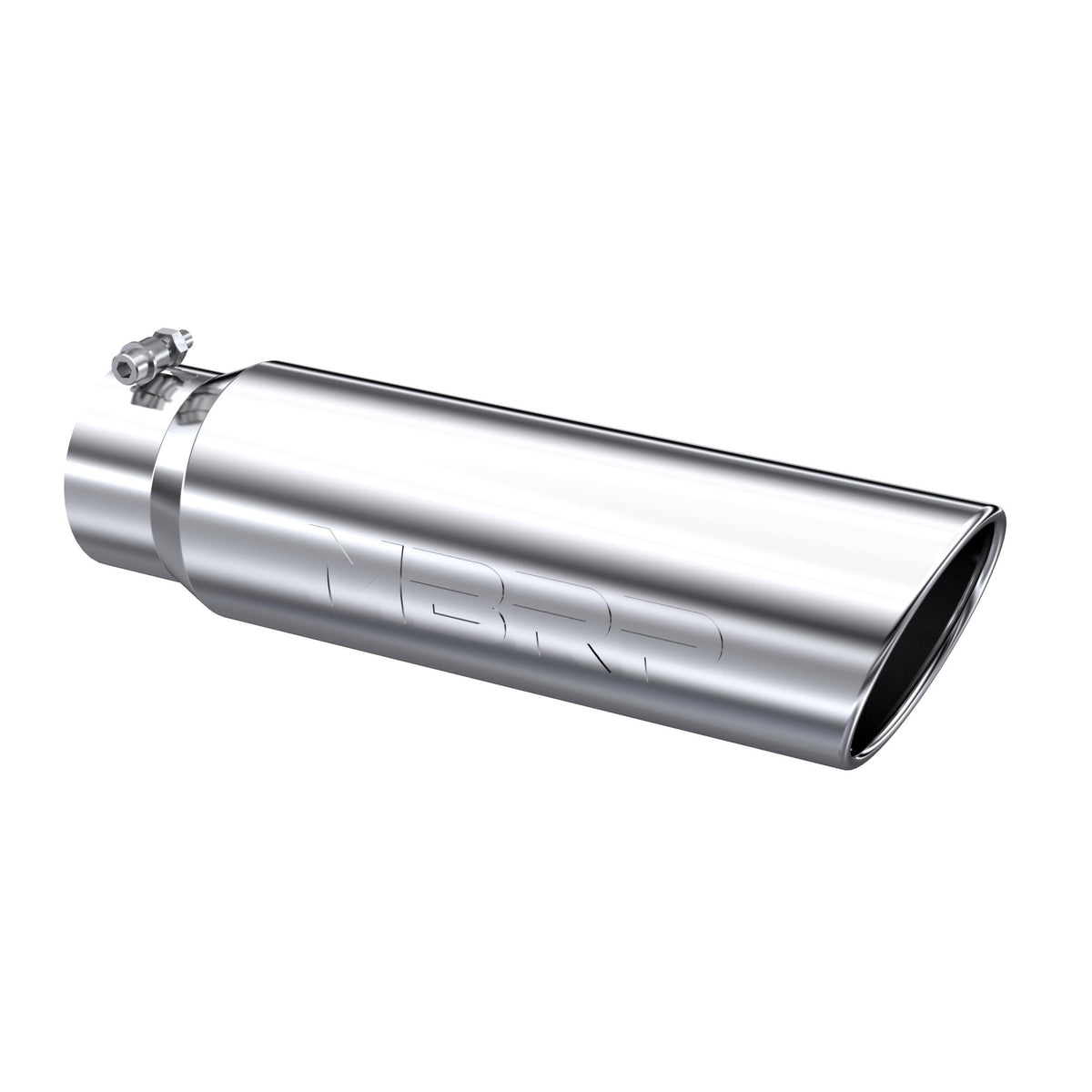 MBRP Tip. 5In. O.D.. Angled Rolled End. T304 Stainless Steel. - T5124