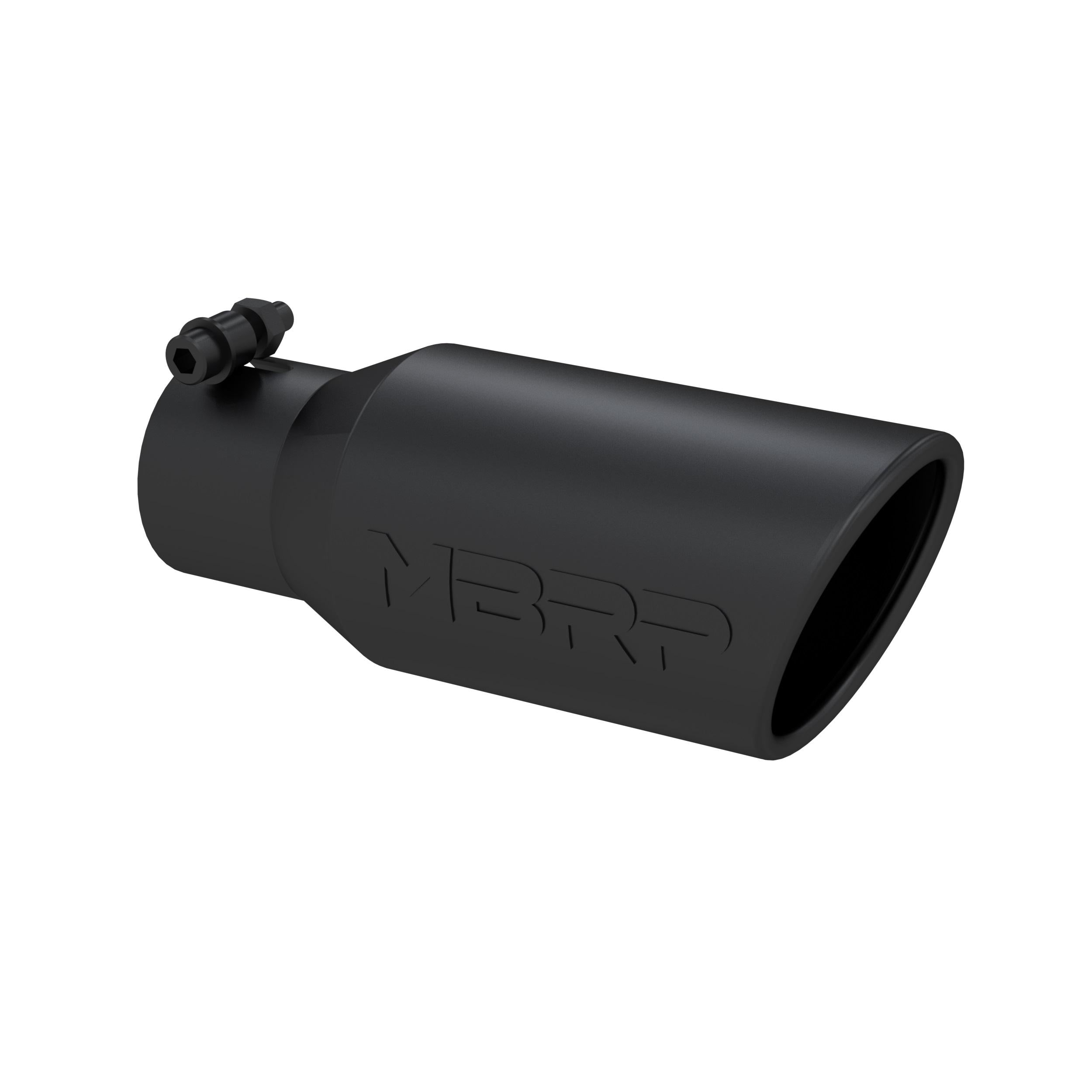 MBRP Tip. 4In. O.D. Angled Rolled End 2 3/4In. Inlet 10In. Length. Blk. - T5157BLK