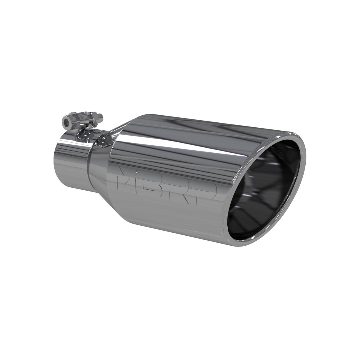 MBRP Tip. 4 1/2In. O.D.. Sw Angle Rolled End. 2 1/2In. Inlet 11In. In Length. T304. - T5160