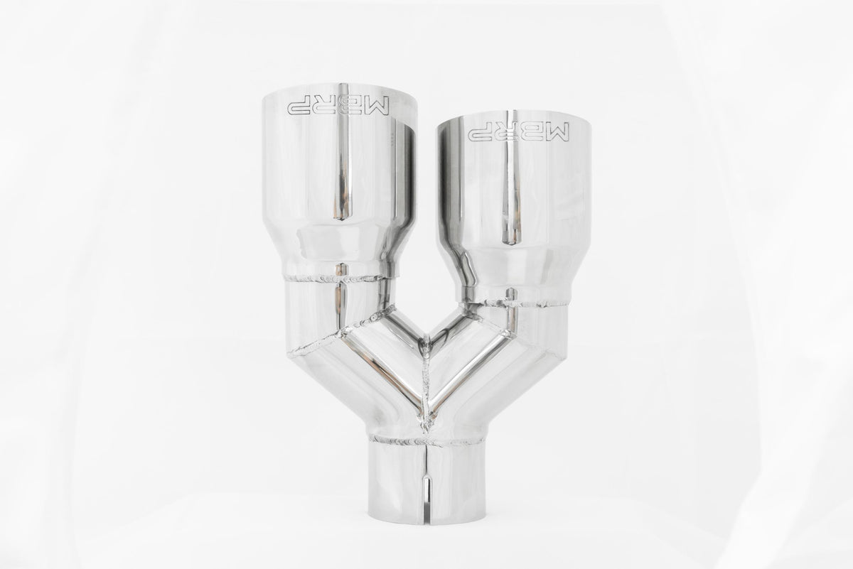 MBRP T304 Stainless Steel Tip;  2.5" inlet, Dual 3.5" OD Out single wall - Driver Side - T5171
