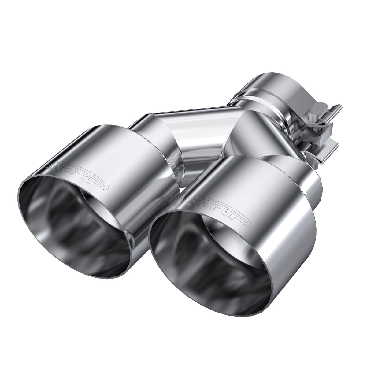 MBRP T304 Stainless Steel Tip; 2.5" inlet, Dual 4" OD Out single wall - Passenger Side - T5177