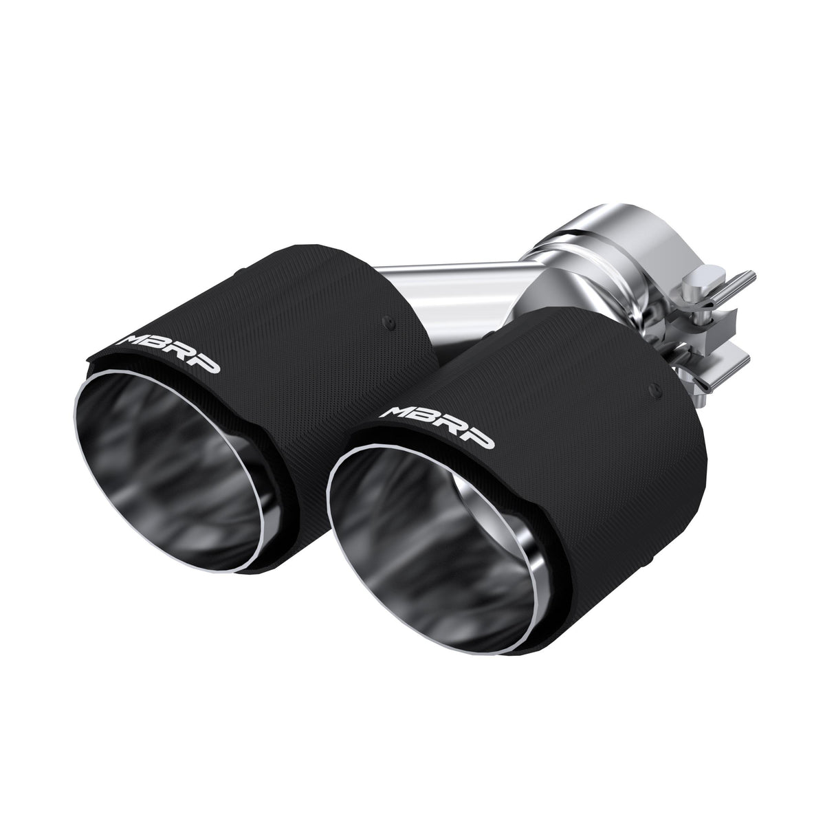 MBRP Carbon Fiber Tip; 2.5" inlet, Dual 4" OD Out dual wall - Passenger Side - T5177CF