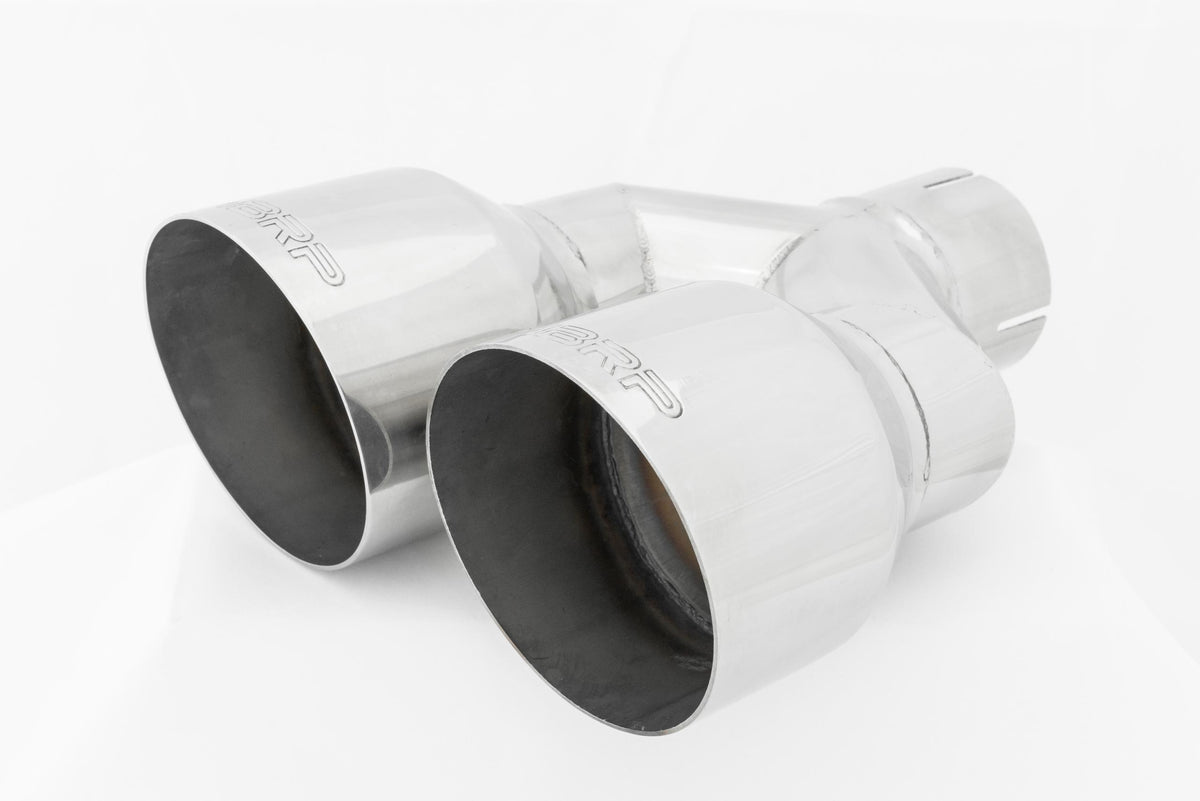 MBRP T304 Stainless Steel Tip; 2.5" inlet, Dual 4" OD Out single wall - Passenger Side - T5177