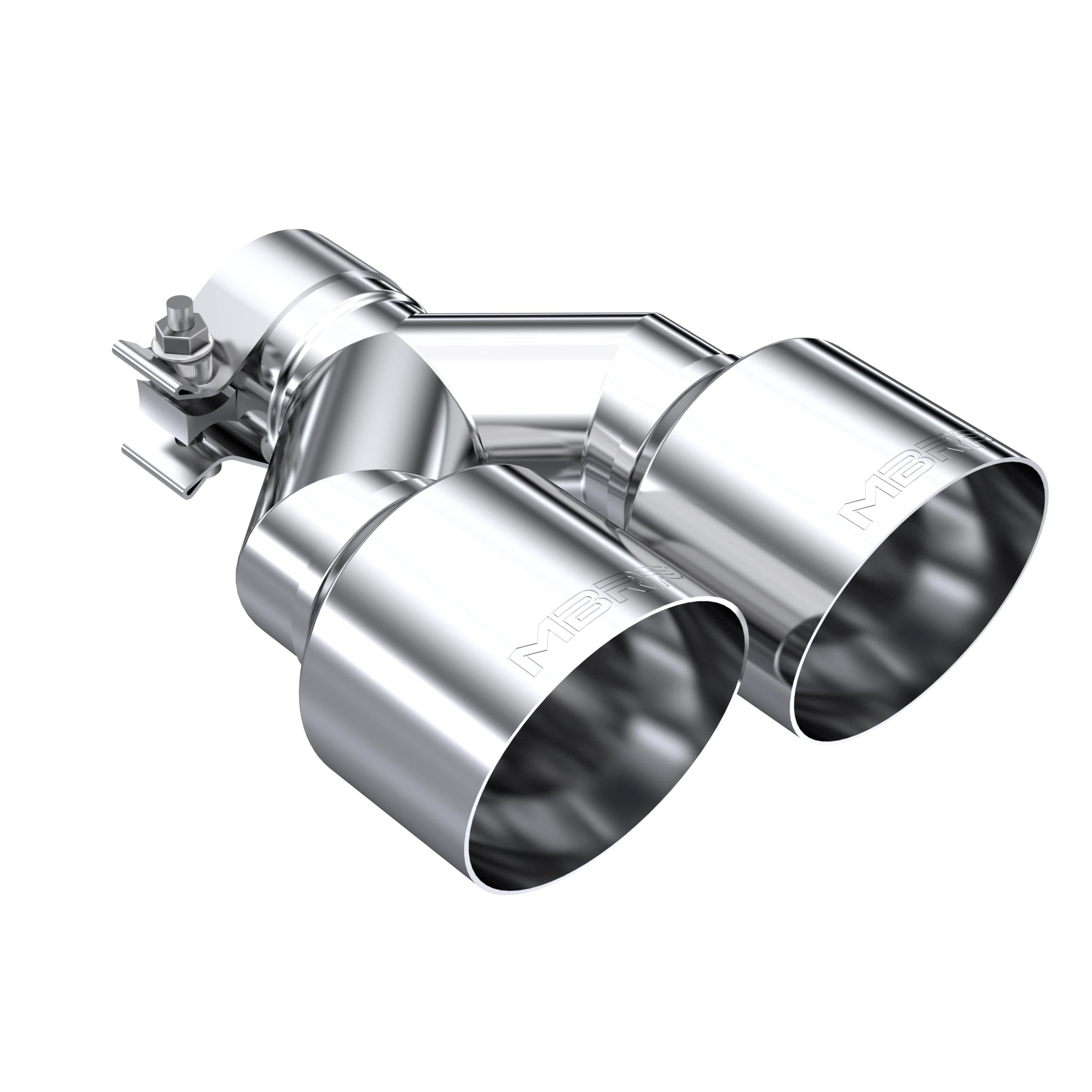 MBRP T304 Stainless Steel Tip;  2.5" inlet, Dual 4" OD Out single wall - Driver Side - T5178