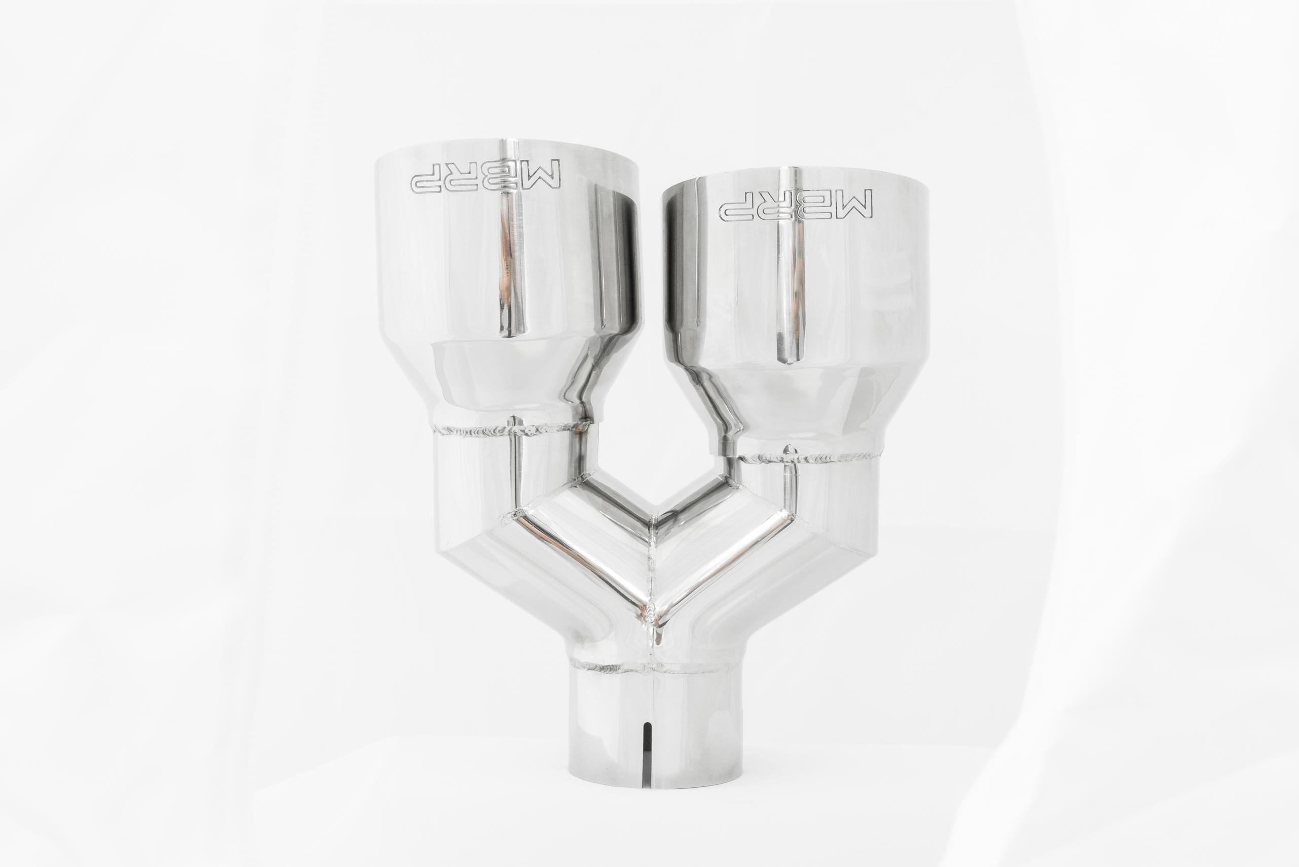 MBRP T304 Stainless Steel Tip;  2.5" inlet, Dual 4" OD Out single wall - Driver Side - T5178