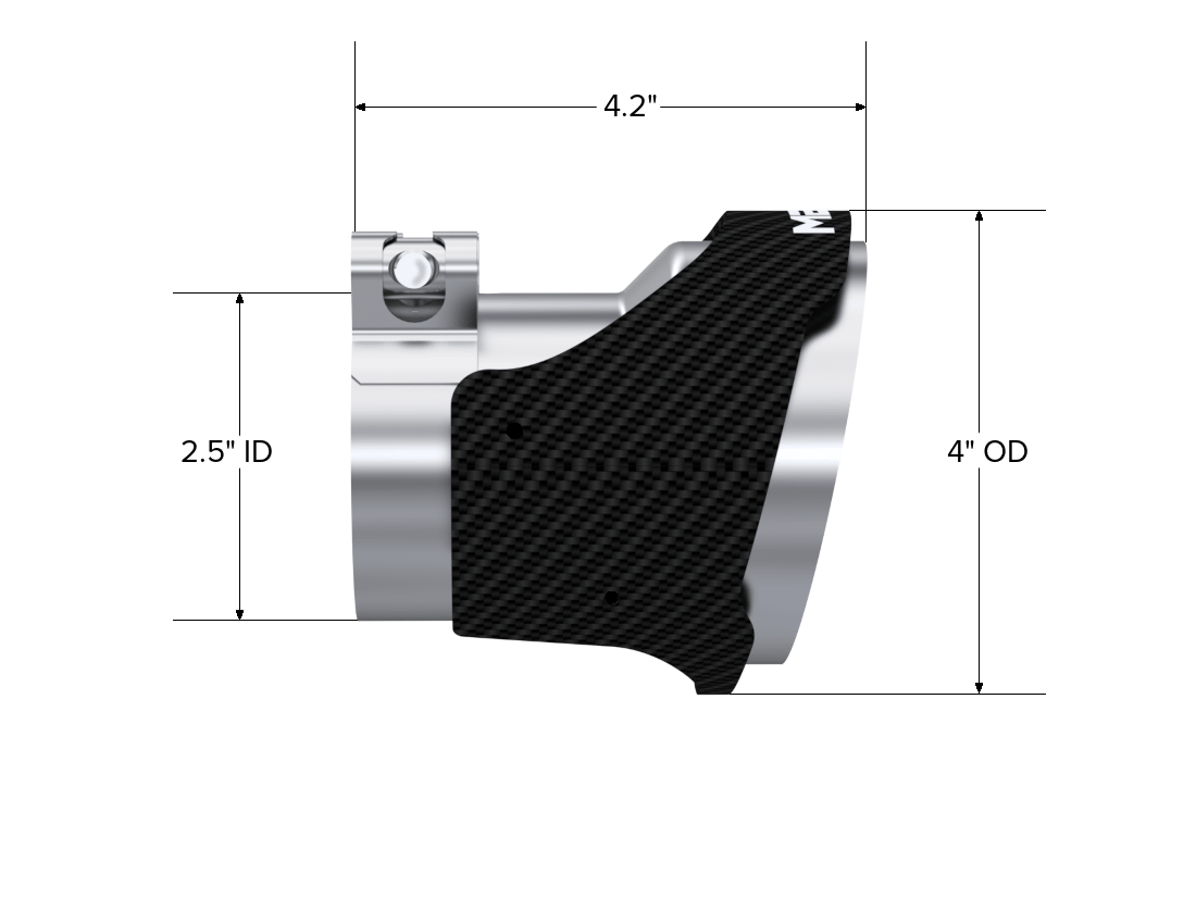 MBRP Tips. 4In. O.D Out. 2.5In. Id. Dual Wall. Cf T304 (2018-2021 Stinger GT, Stinger GT Limited, Stinger GT1, Stinger GT2, Stinger GTS) - T5195CF